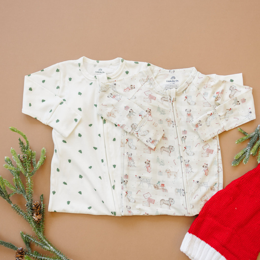 Tiny Trees Ribbed Bamboo Zippy Pajamas Romper