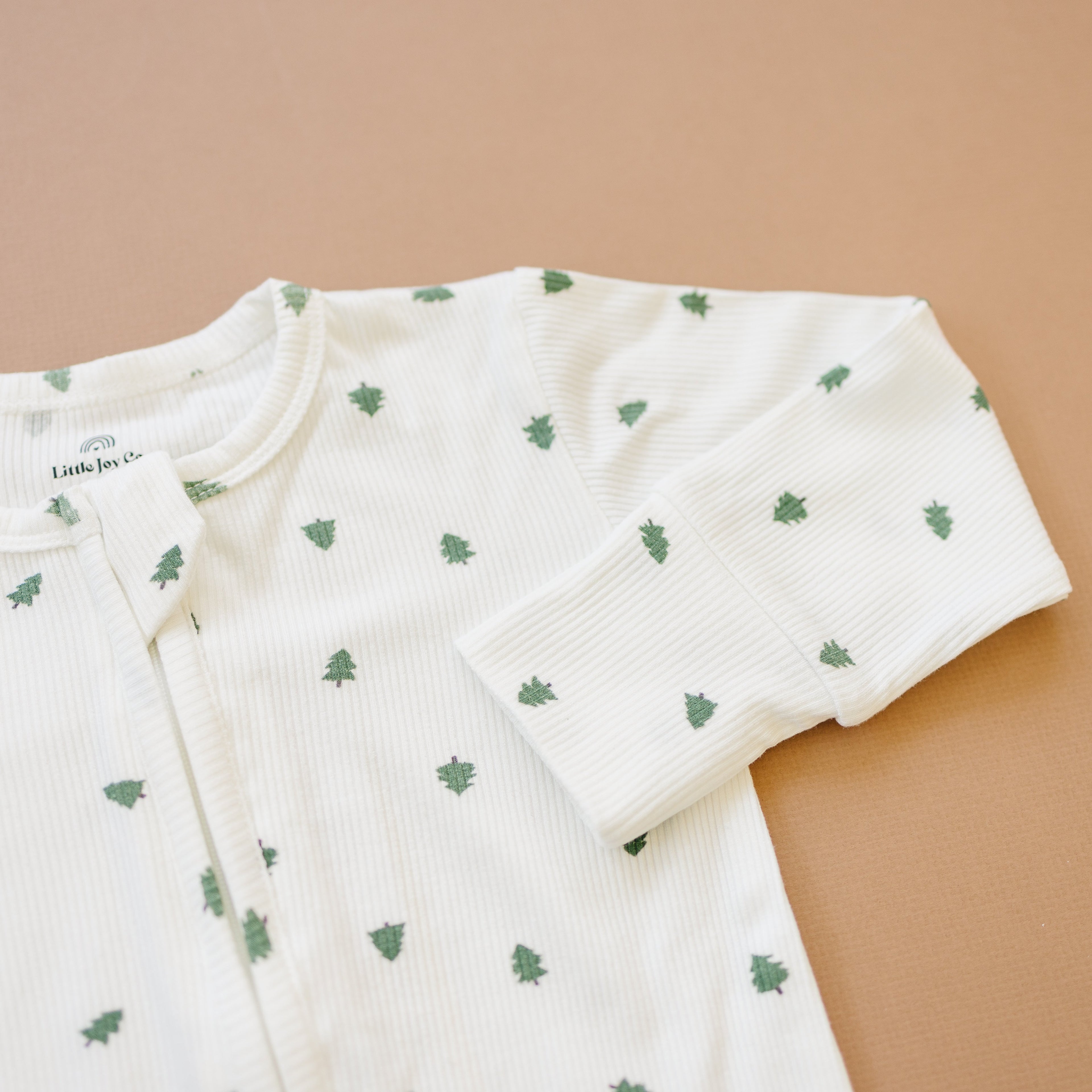 Tiny Trees Ribbed Bamboo Zippy Pajamas Romper