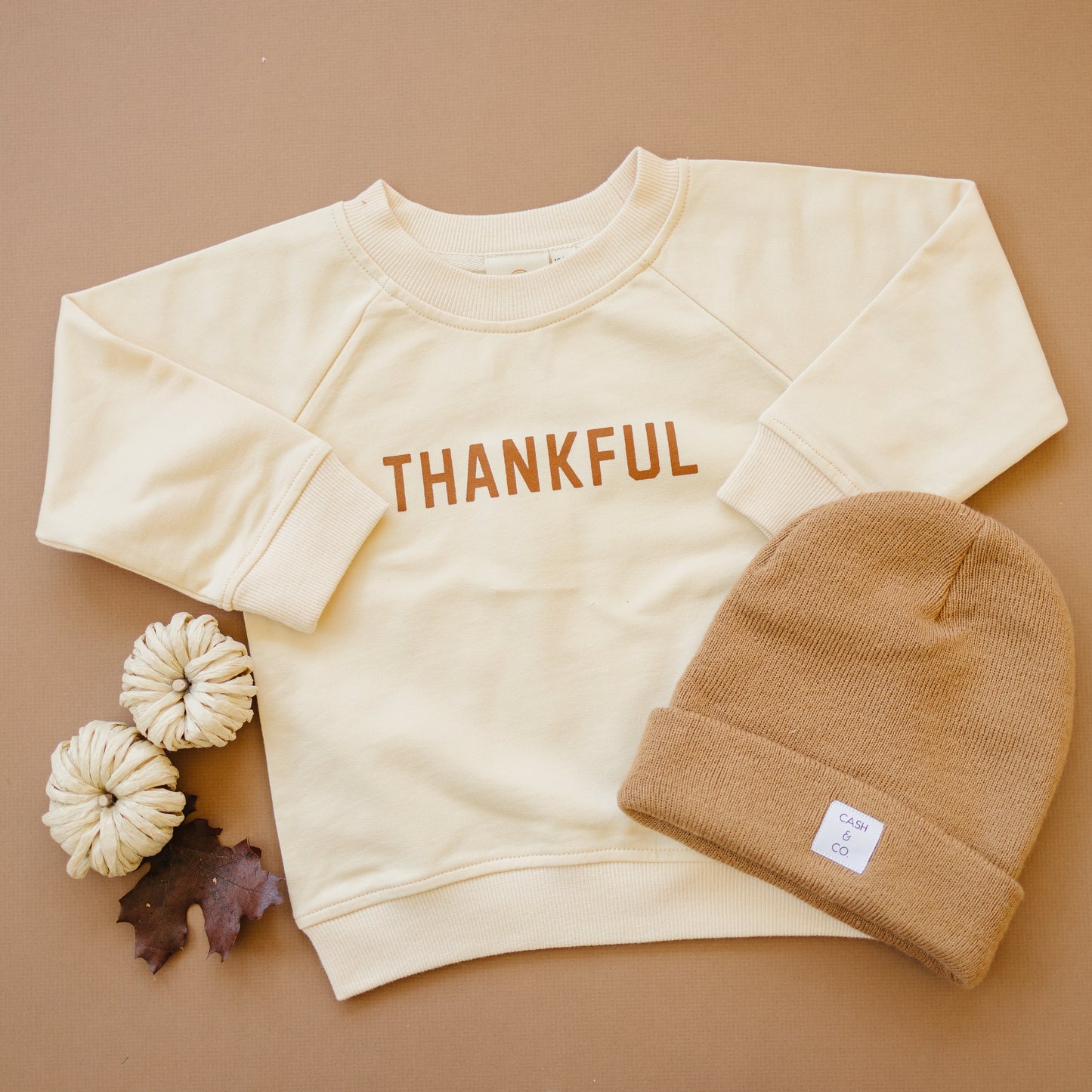 Thankful Organic Cotton Crewneck Sweatshirt Top