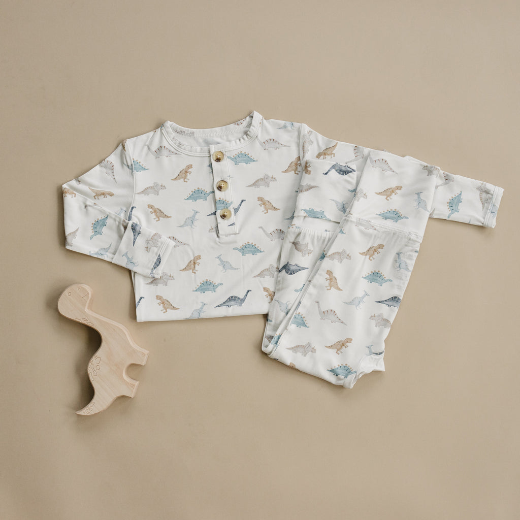 Snugglesaurus 2pc Henley Bamboo Pajamas - Sizes Newborn & Up!