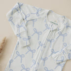 Blue Belle Ribbed Bamboo Zippy Pajamas Romper