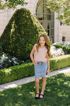 Pink Knit Button Down Vest Top