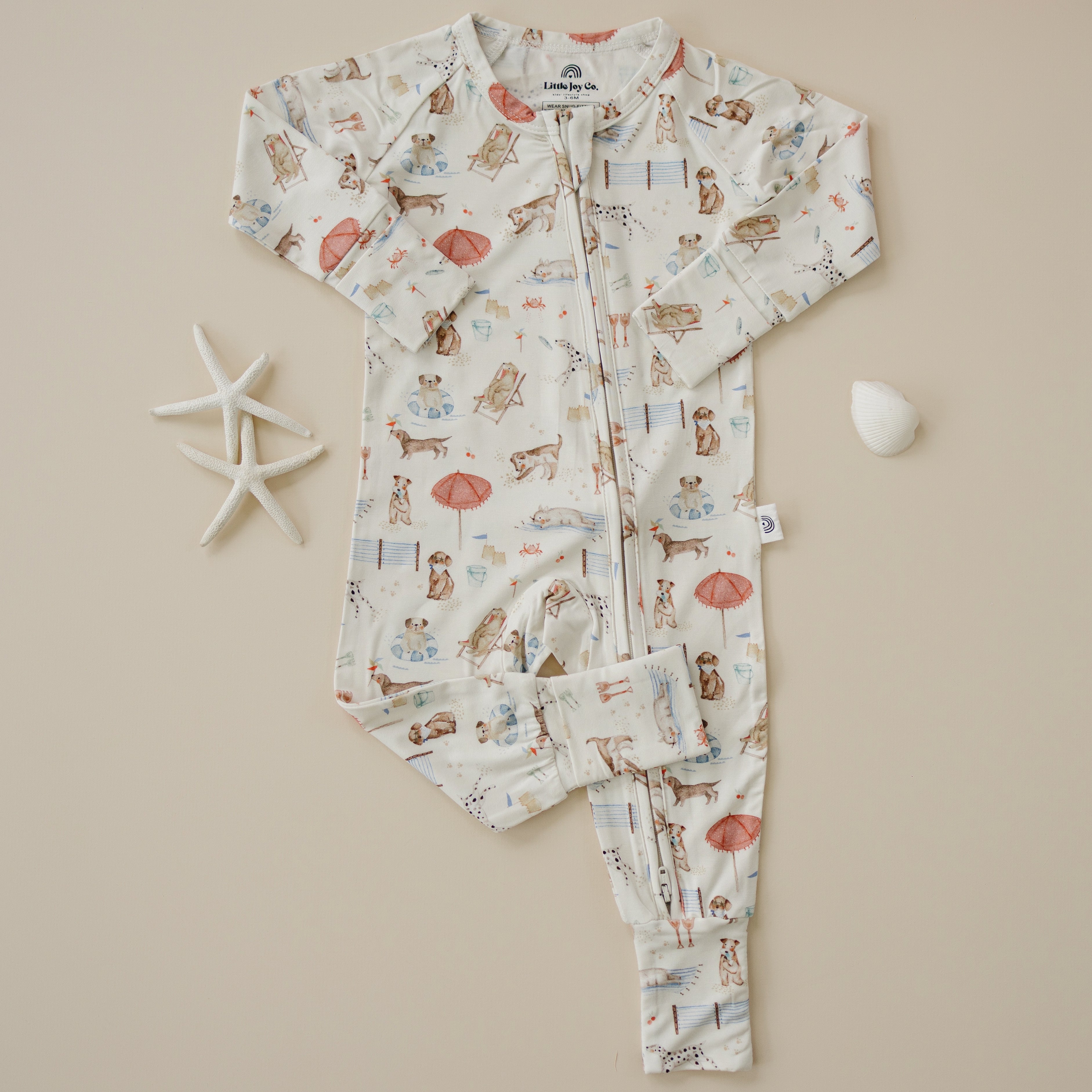 Beach Pawty Bamboo Zippy Romper Pajamas