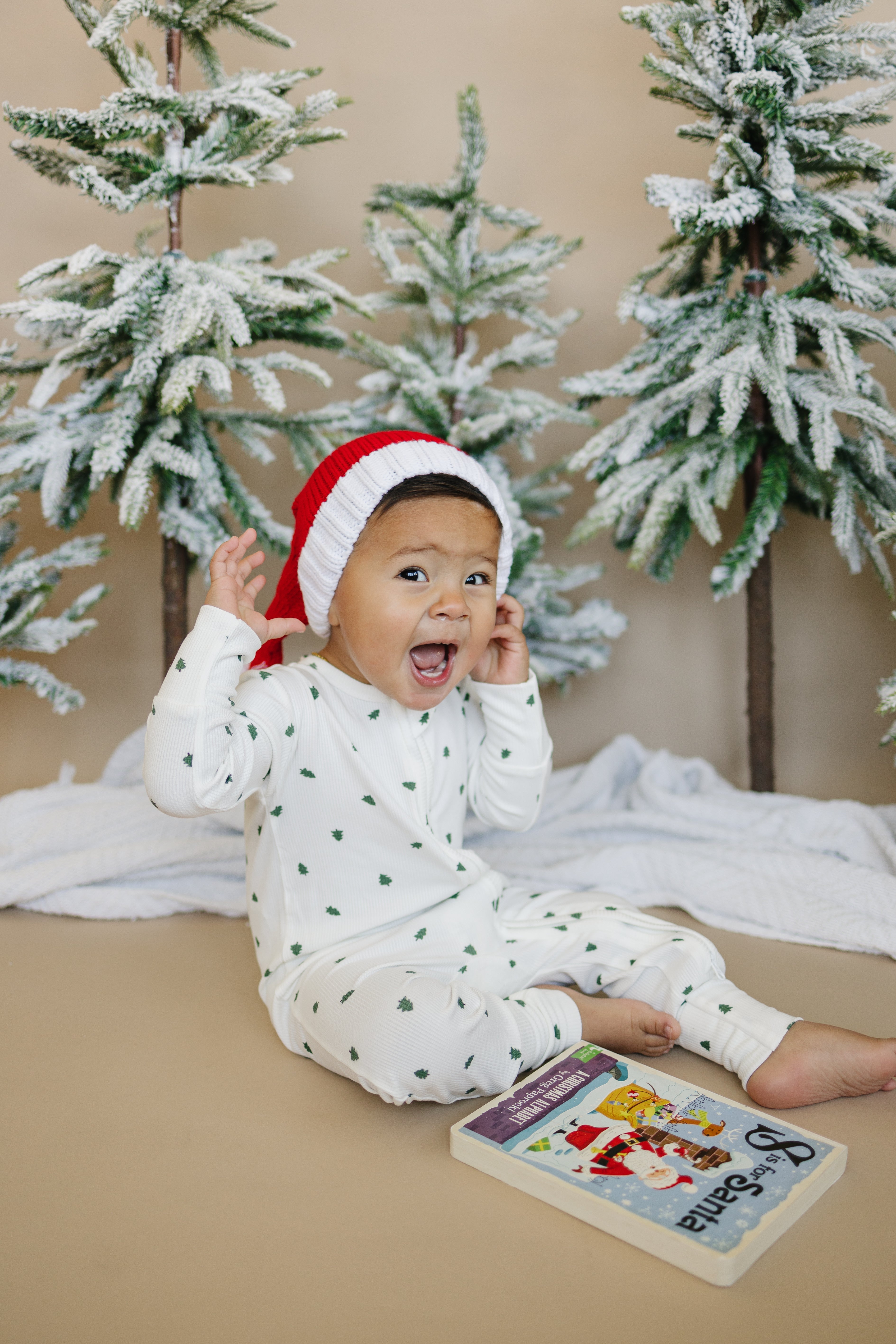 Tiny Trees Ribbed Bamboo Zippy Pajamas Romper