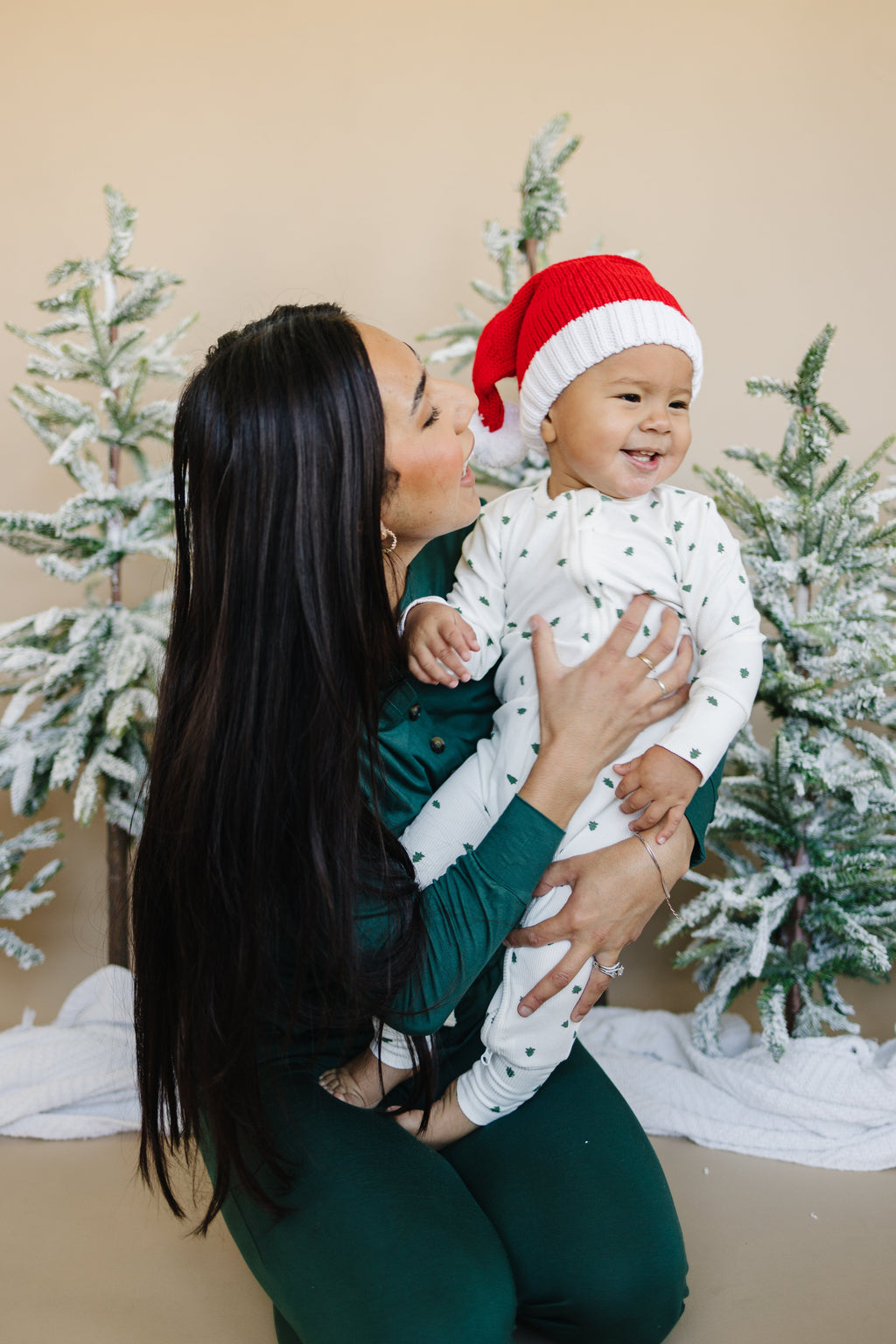 Tiny Trees Ribbed Bamboo Zippy Pajamas Romper