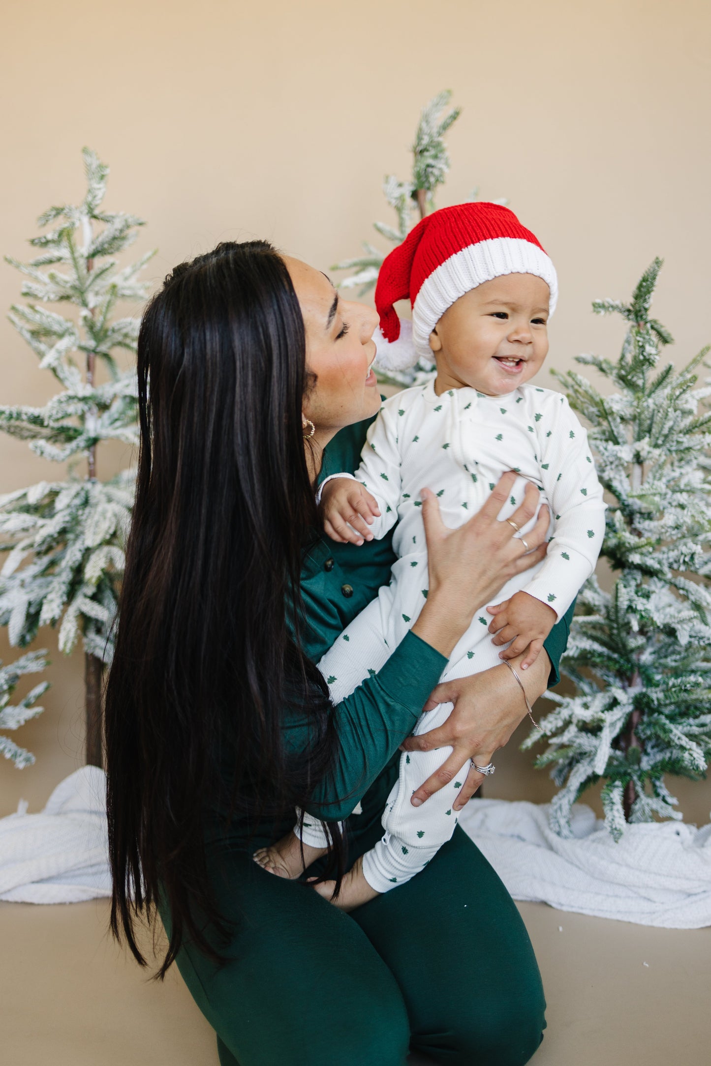 Tiny Trees Ribbed Bamboo Zippy Pajamas Romper