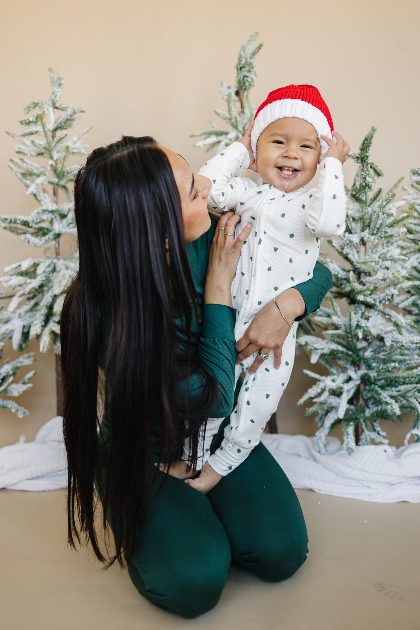 Tiny Trees Ribbed Bamboo Zippy Pajamas Romper