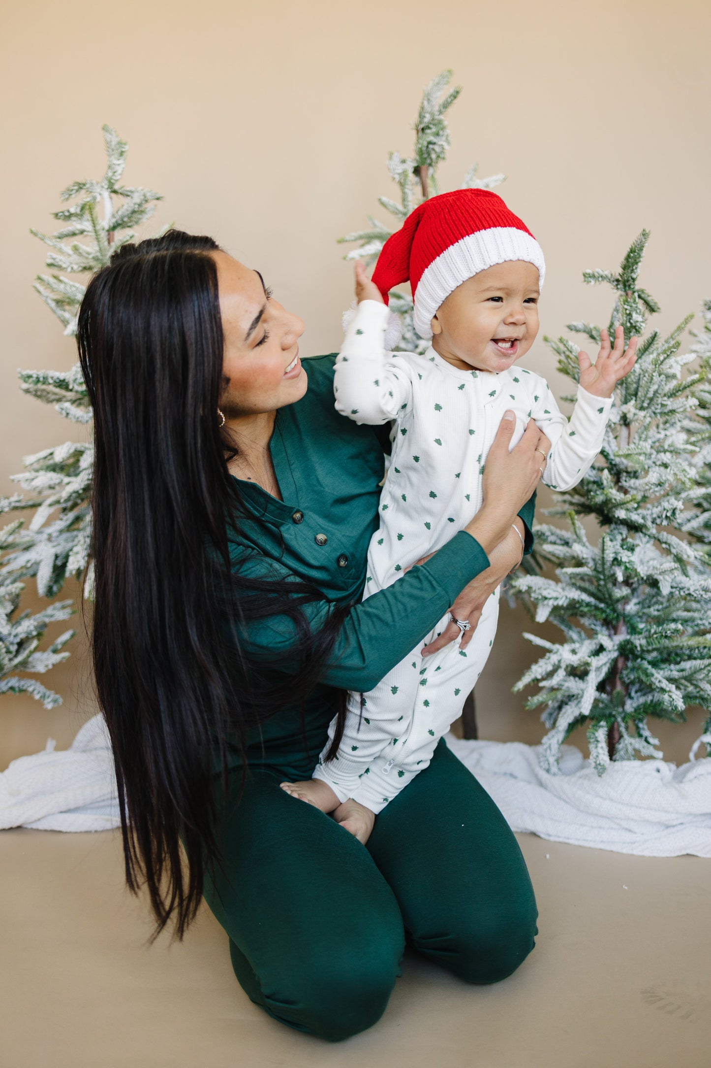 Tiny Trees Ribbed Bamboo Zippy Pajamas Romper