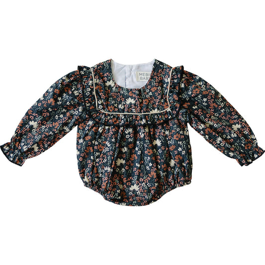 Midnight Meadow Floral Romper