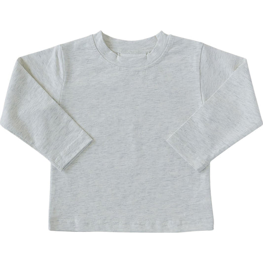 Heather Grey Long Sleeve Cotton Tee Top