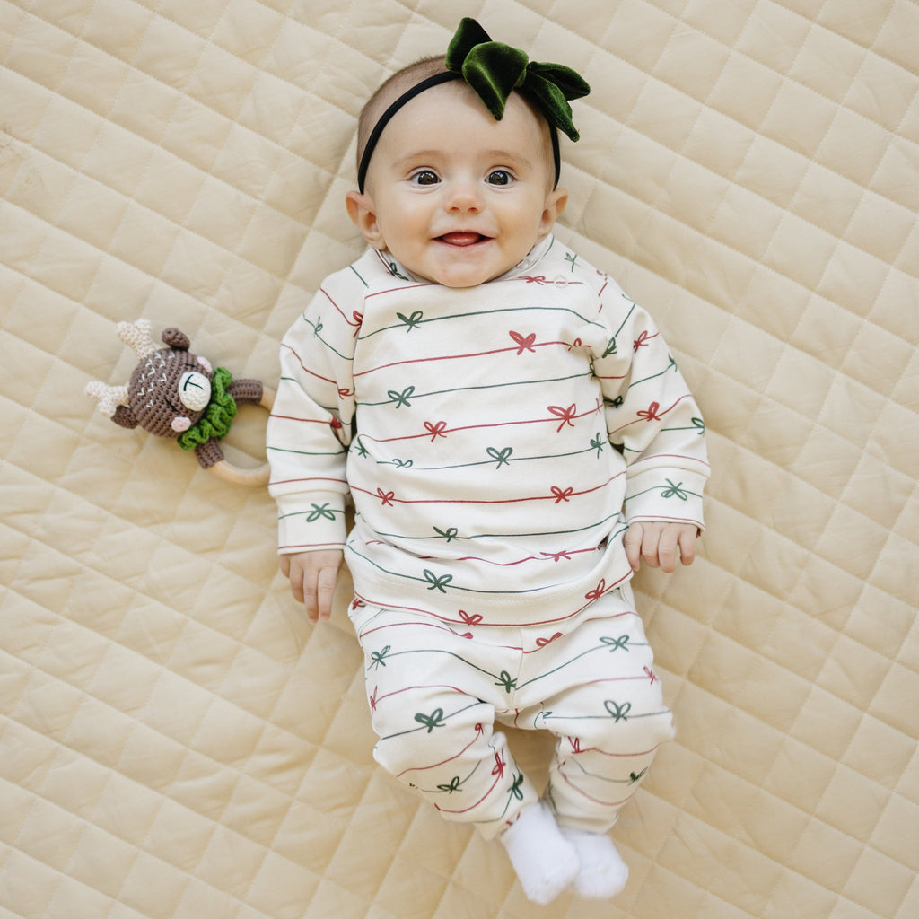 Tied with a Bow Christmas Organic Cotton Lounge Set