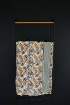 Paradise Palms+ Dusty Blue Muslin Quilt Blanket