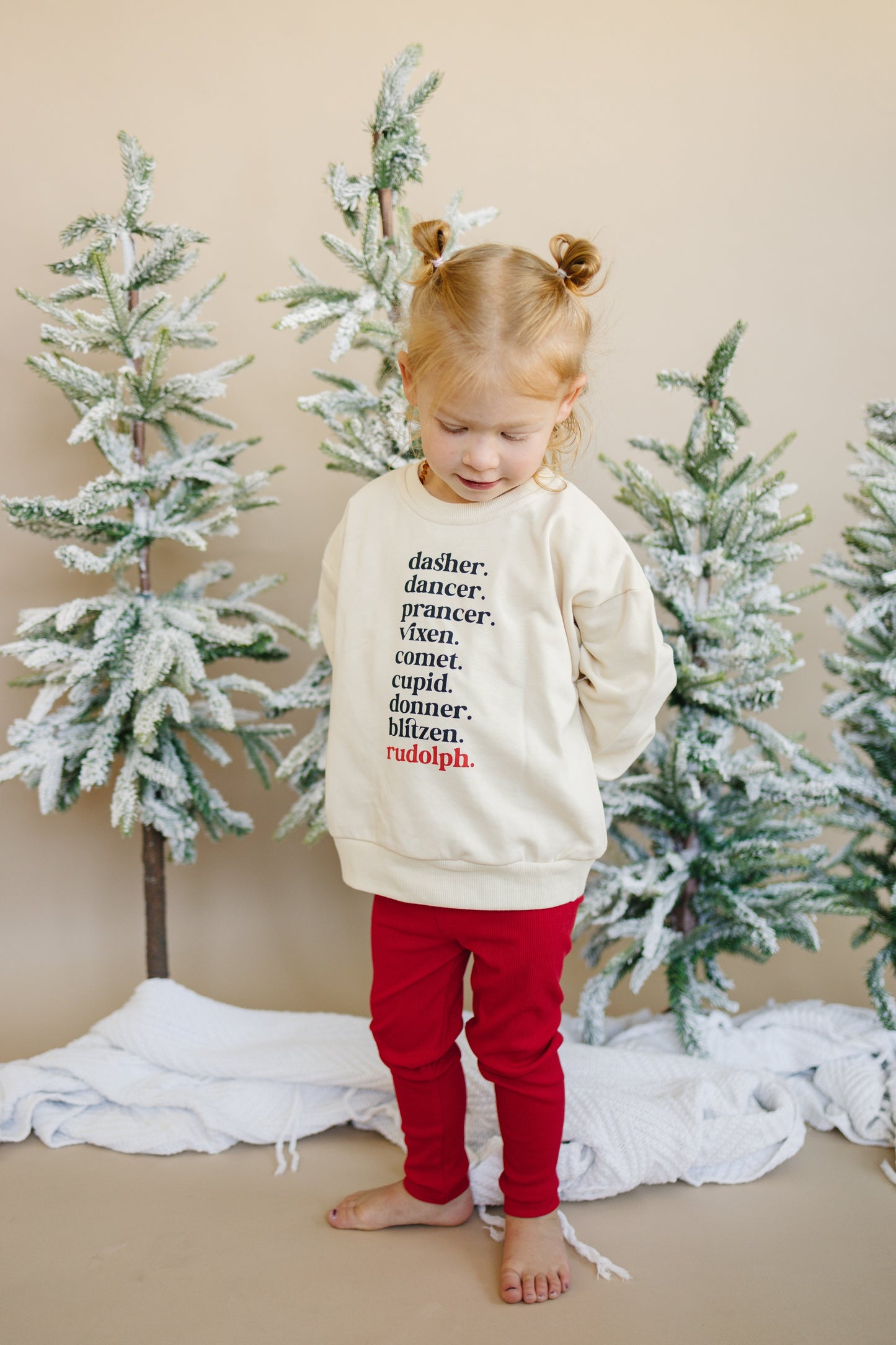 Reindeer Names Crewneck Sweatshirt