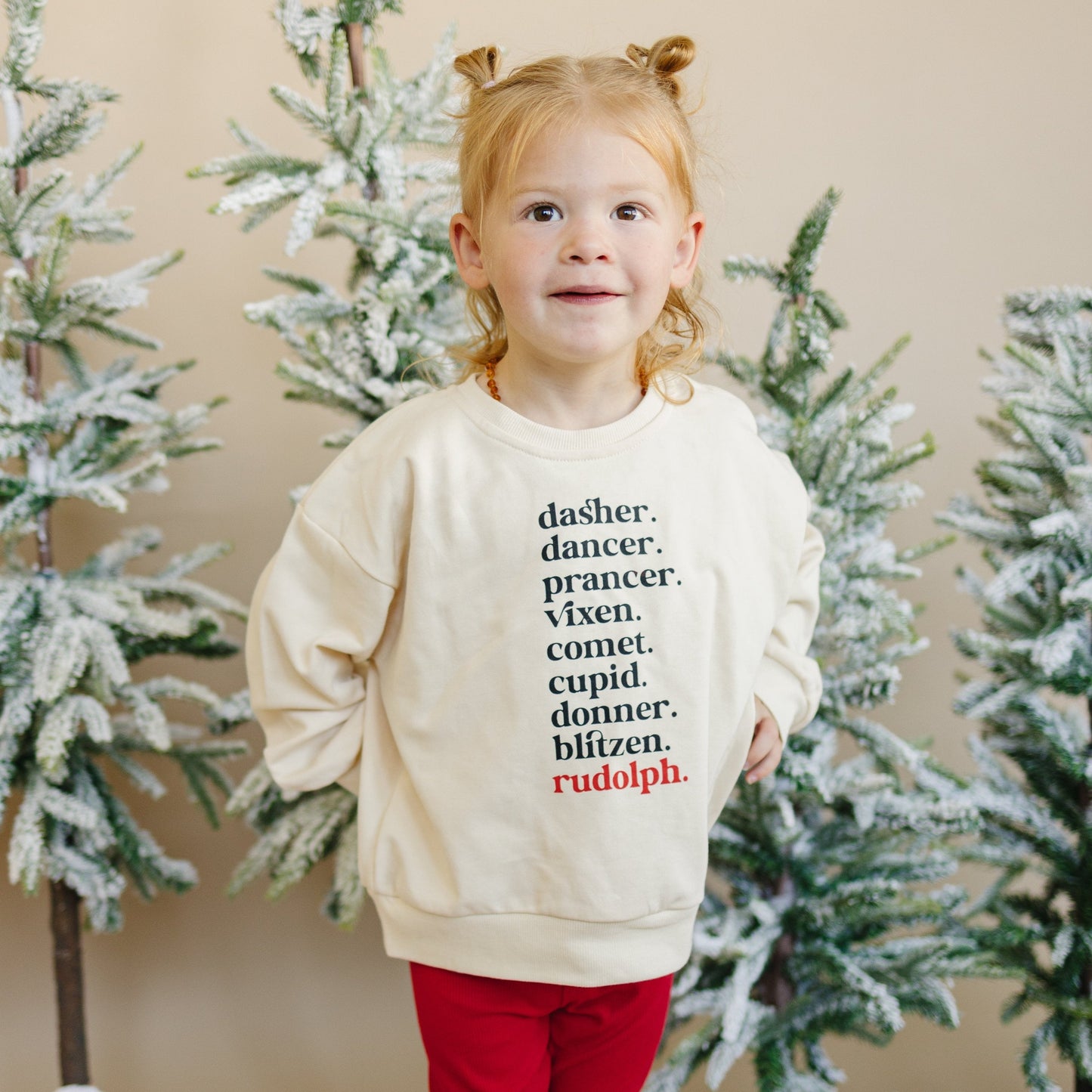 Reindeer Names Crewneck Sweatshirt