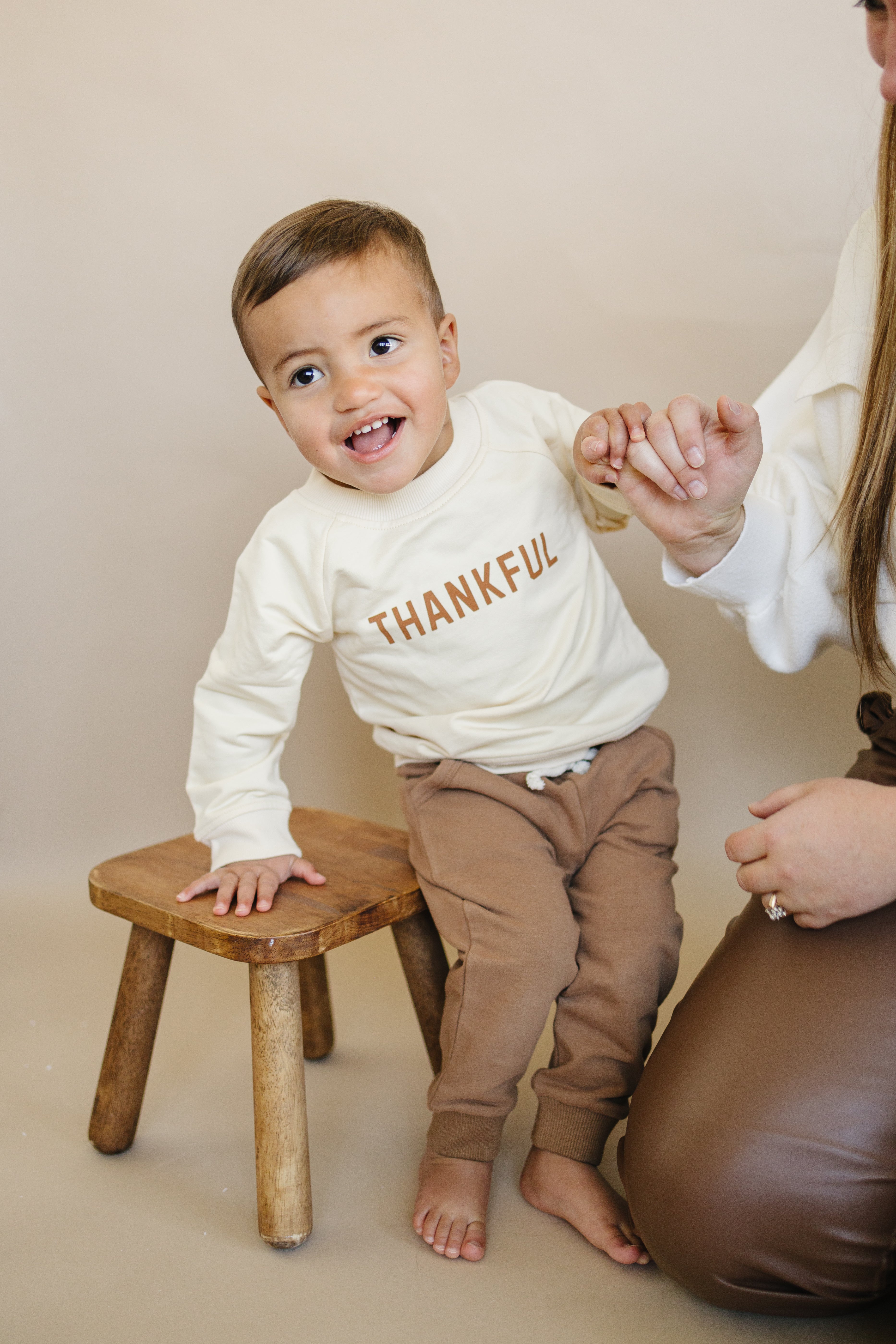 Thankful Organic Cotton Crewneck Sweatshirt Top