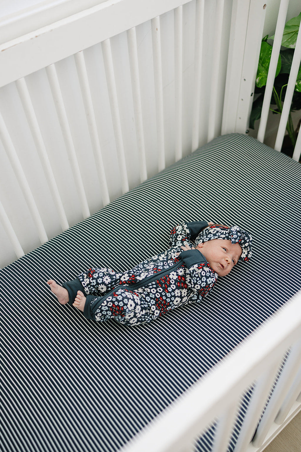 Americana Floral Ribbed Bamboo Zipper Romper