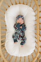 Americana Floral Ribbed Bamboo Zipper Romper