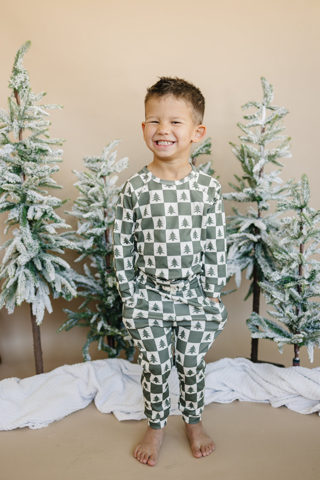 Checkered Christmas Organic Cotton Lounge Set