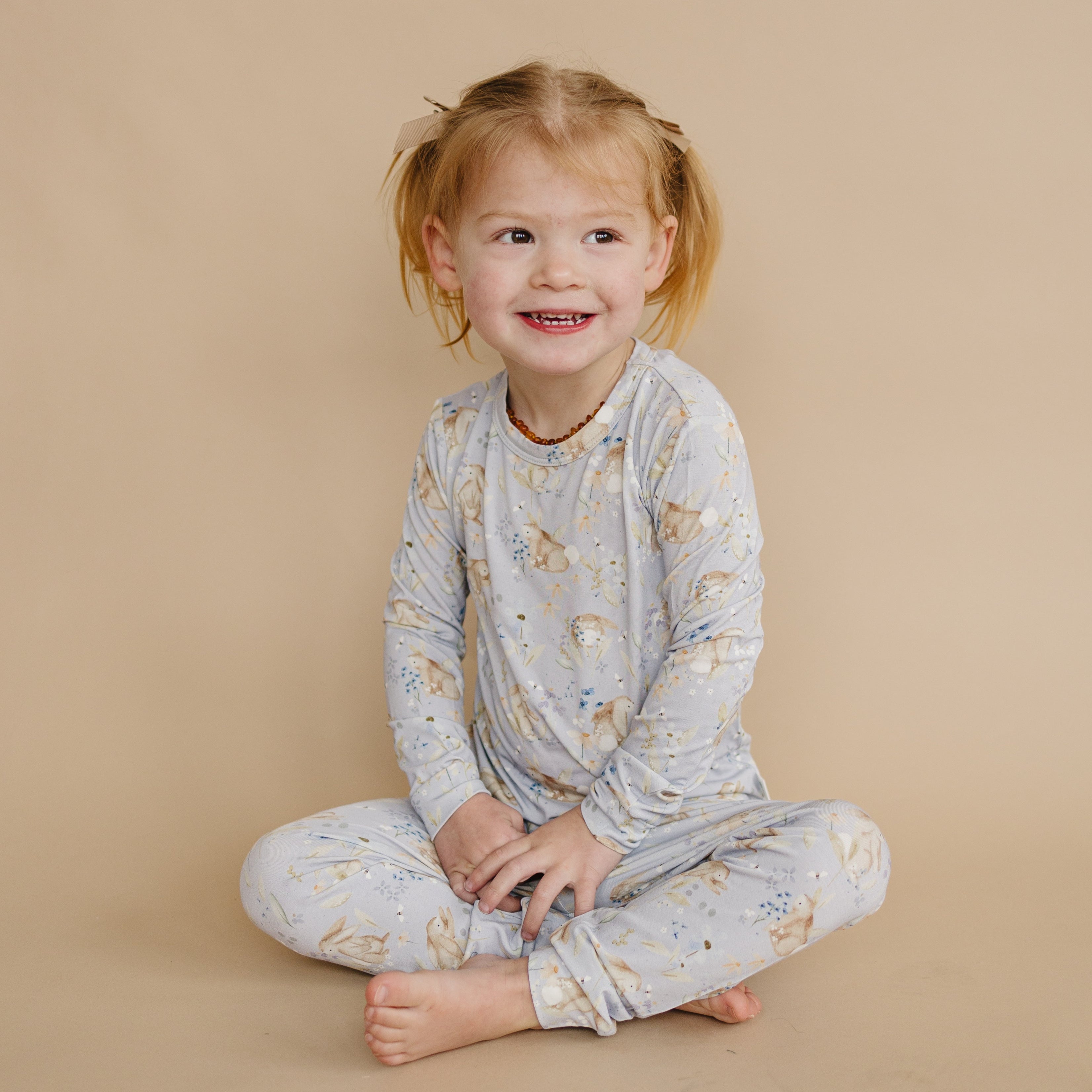 Bunny Blossoms 2pc Floral Bamboo Pajamas