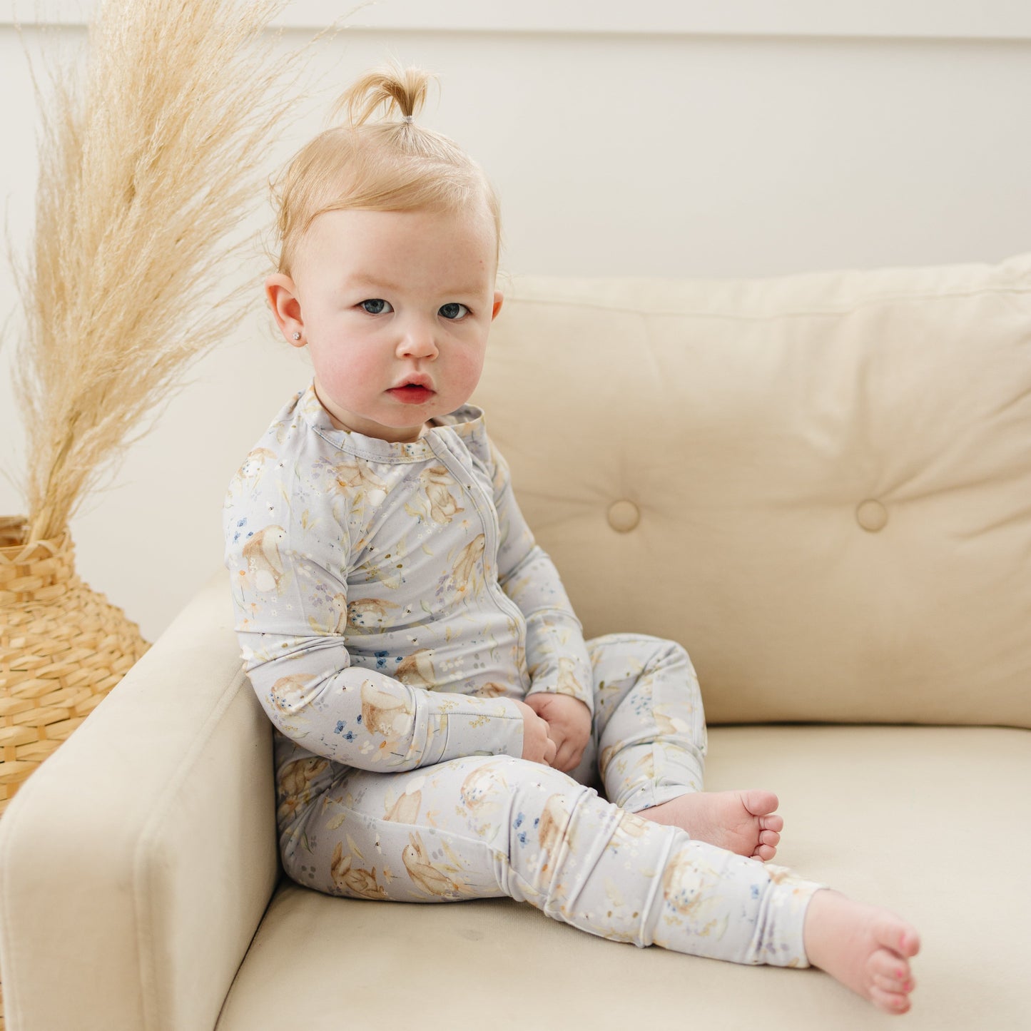 Bunny Blossoms Floral Bamboo Zippy Pajamas