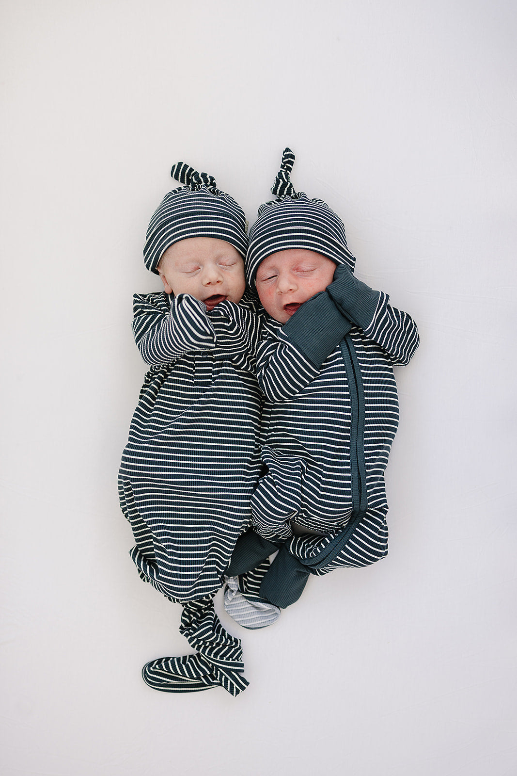 Navy Stripes Ribbed Bamboo Zipper Romper