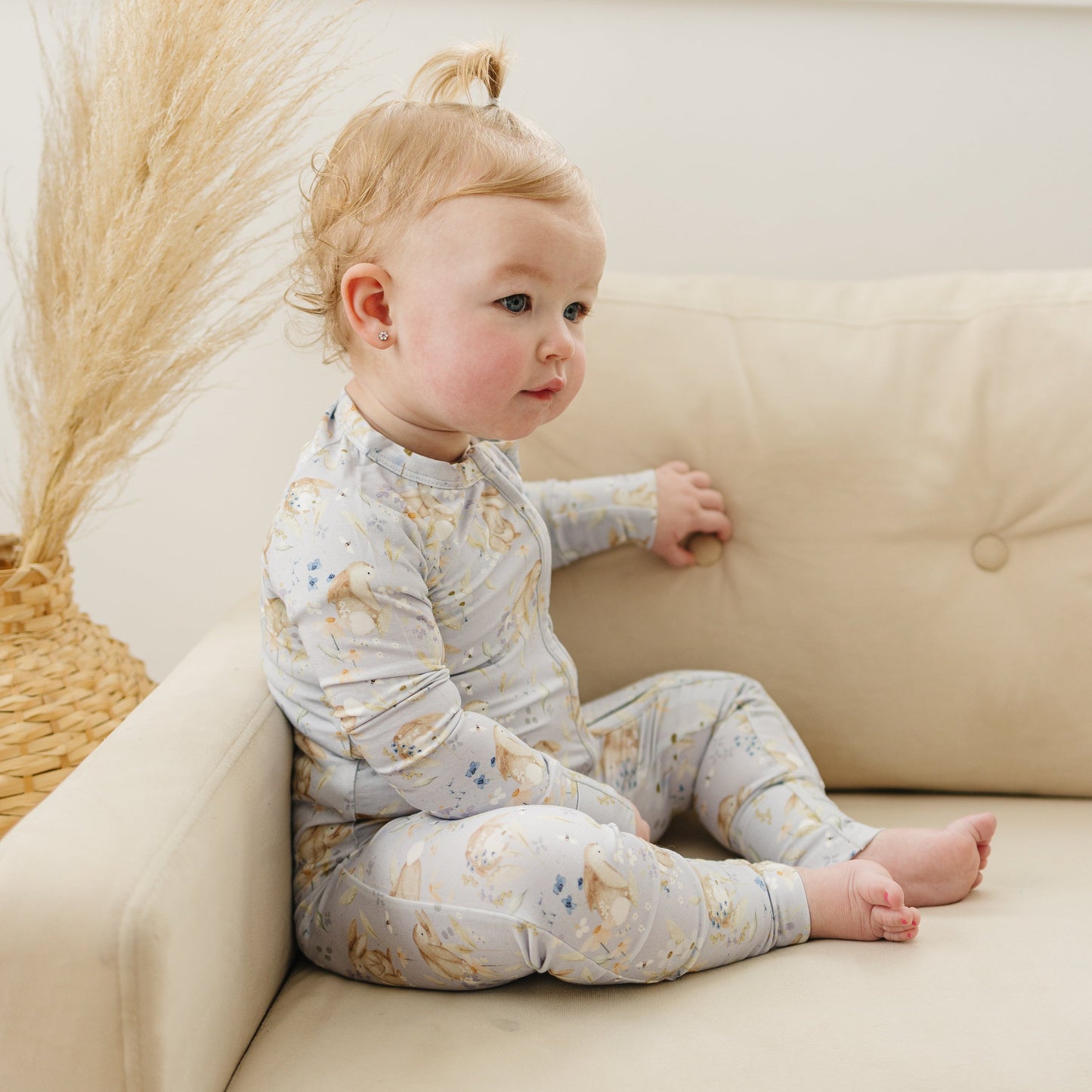 Bunny Blossoms Floral Bamboo Zippy Pajamas