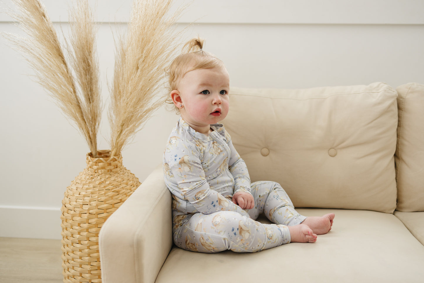 Bunny Blossoms Floral Bamboo Zippy Pajamas