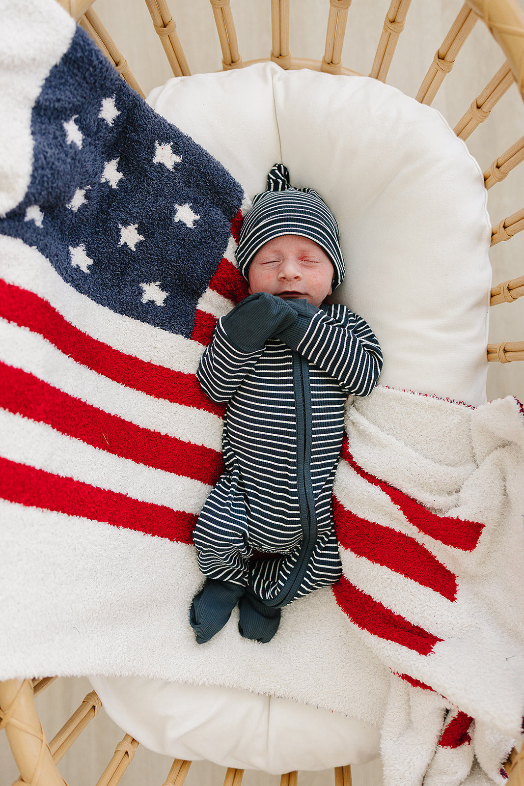 Navy Stripes Ribbed Bamboo Zipper Romper