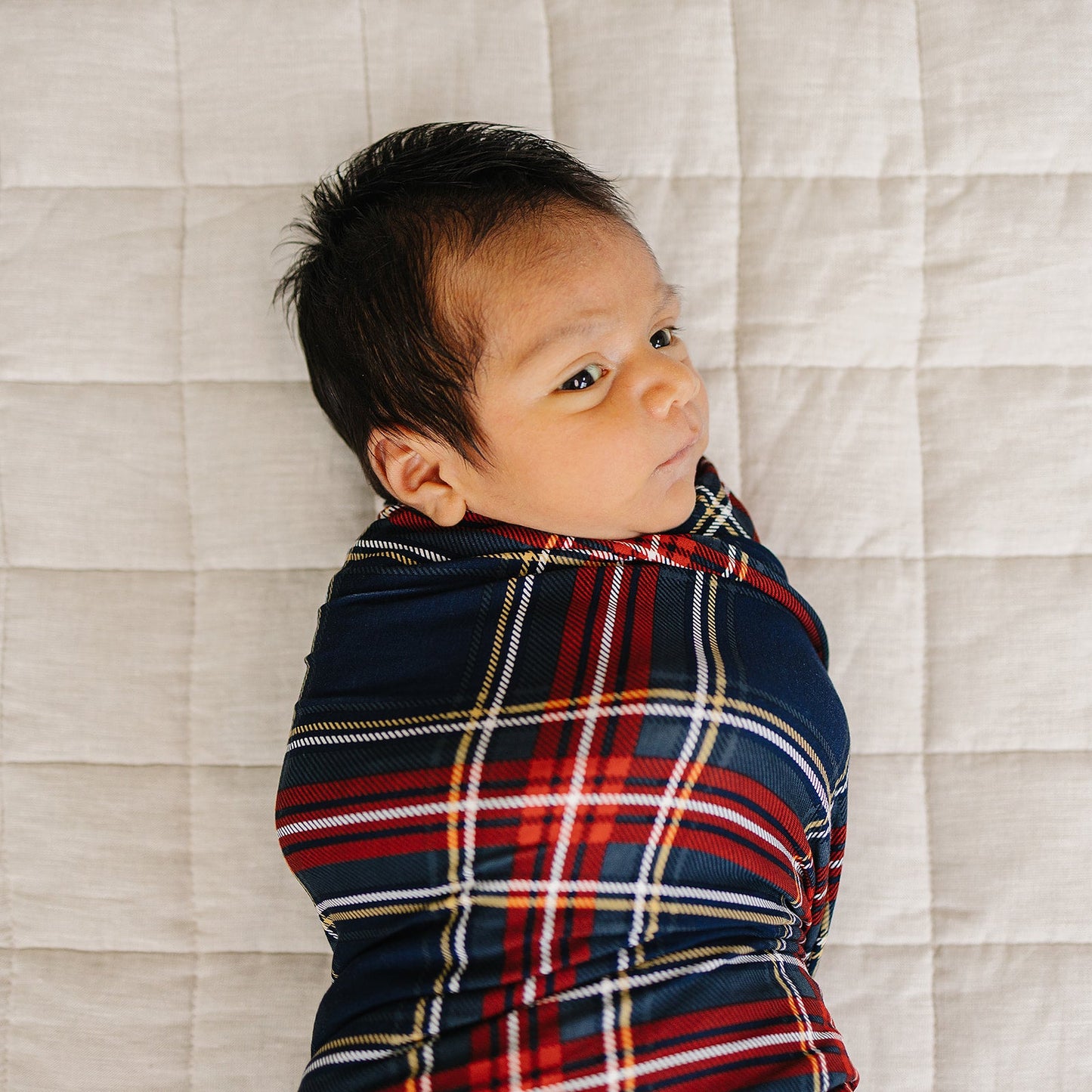Christmas Plaid Bamboo Stretch Swaddle