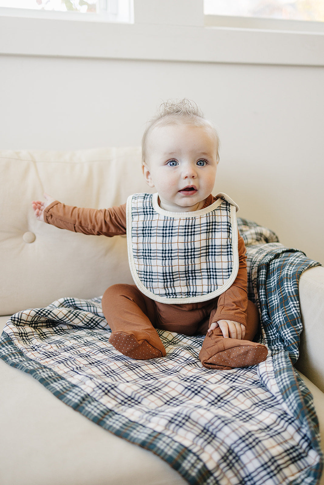 Vintage Plaid + Navy Plaid Muslin Quilt Blanket