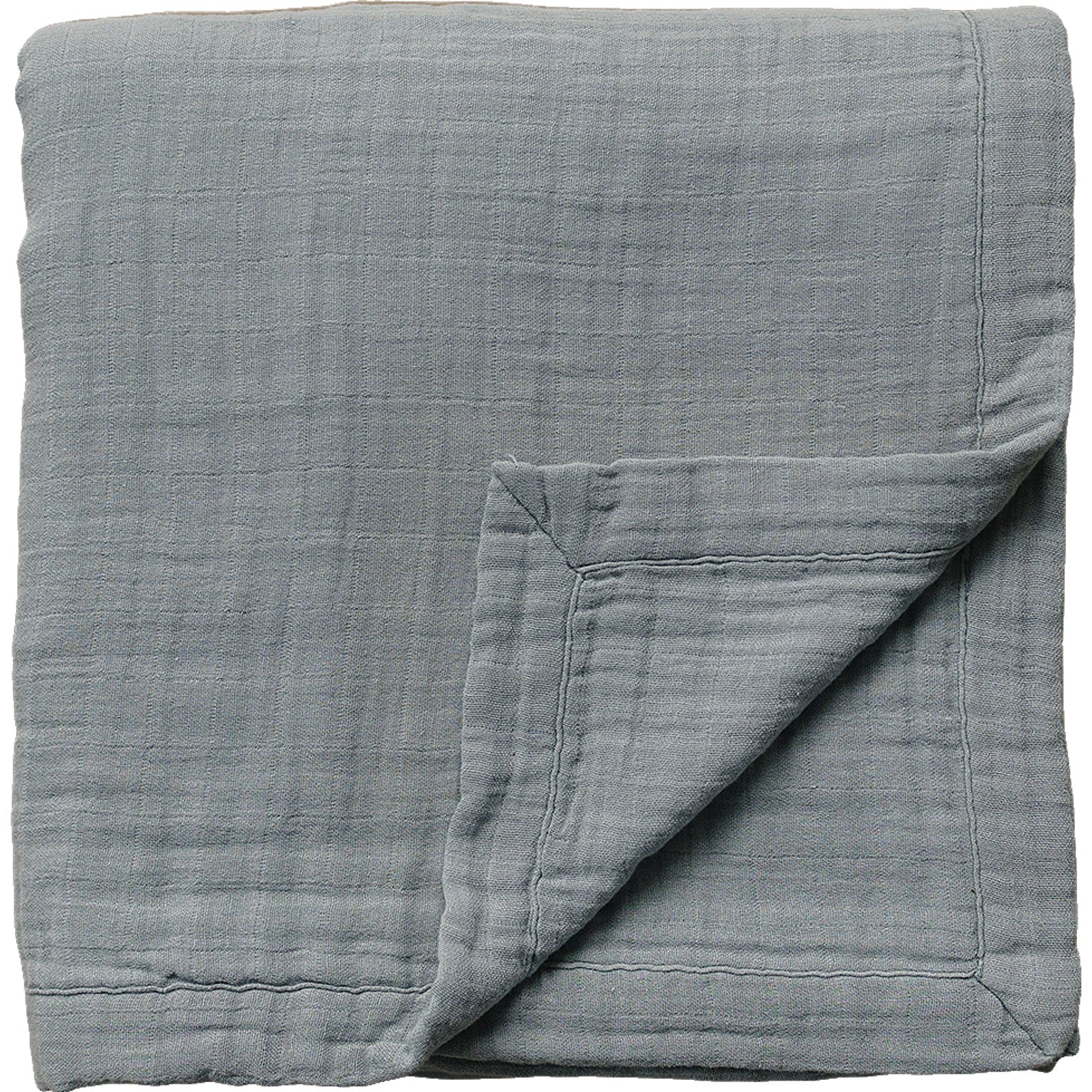 Dusty Blue Muslin Quilt Blanket