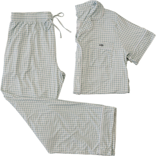 Women's Light Blue Gingham Pajamas