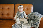 Liberty Floral + Coastal Plaid Lace Muslin Quilt Blanket