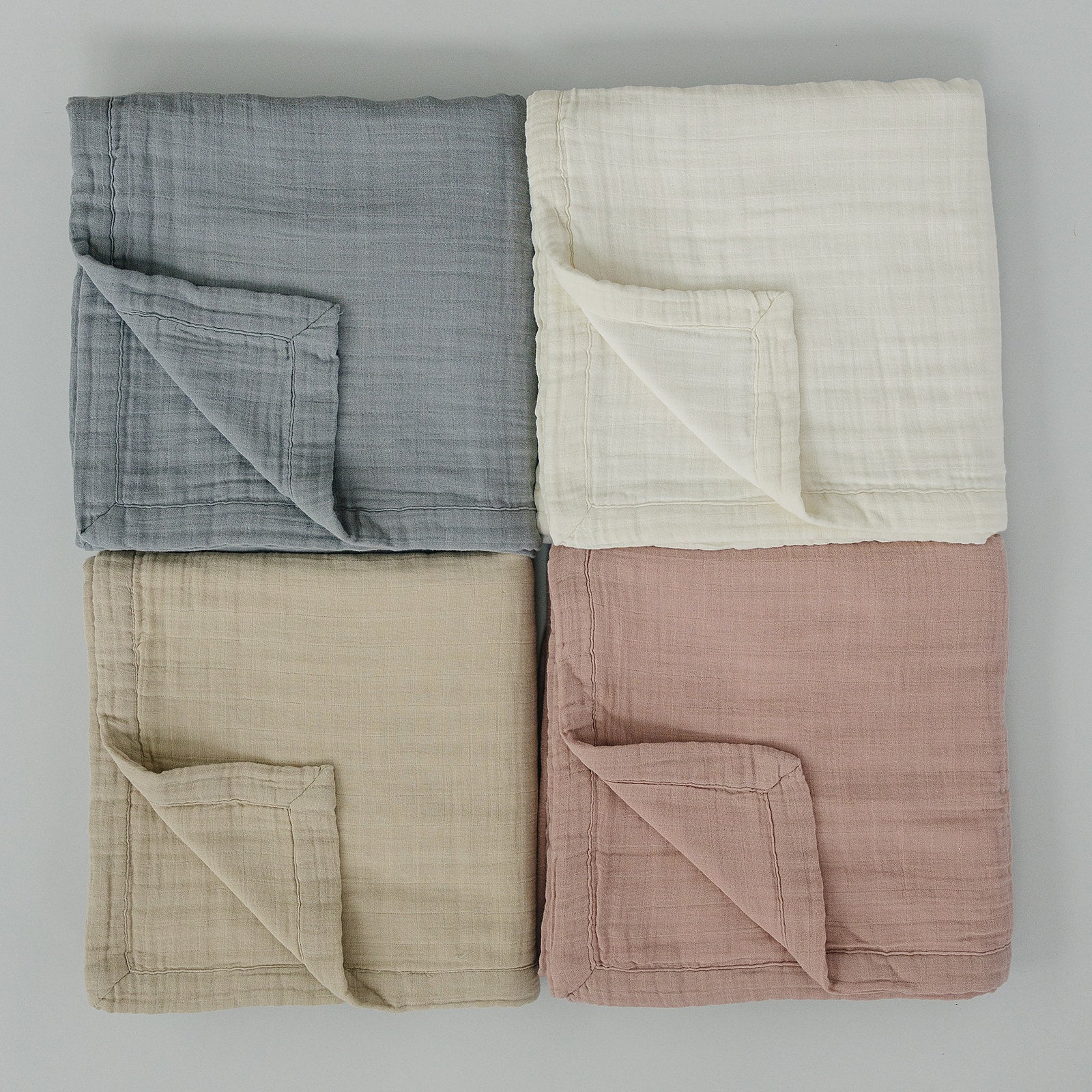 Dusty Blue Muslin Quilt Blanket