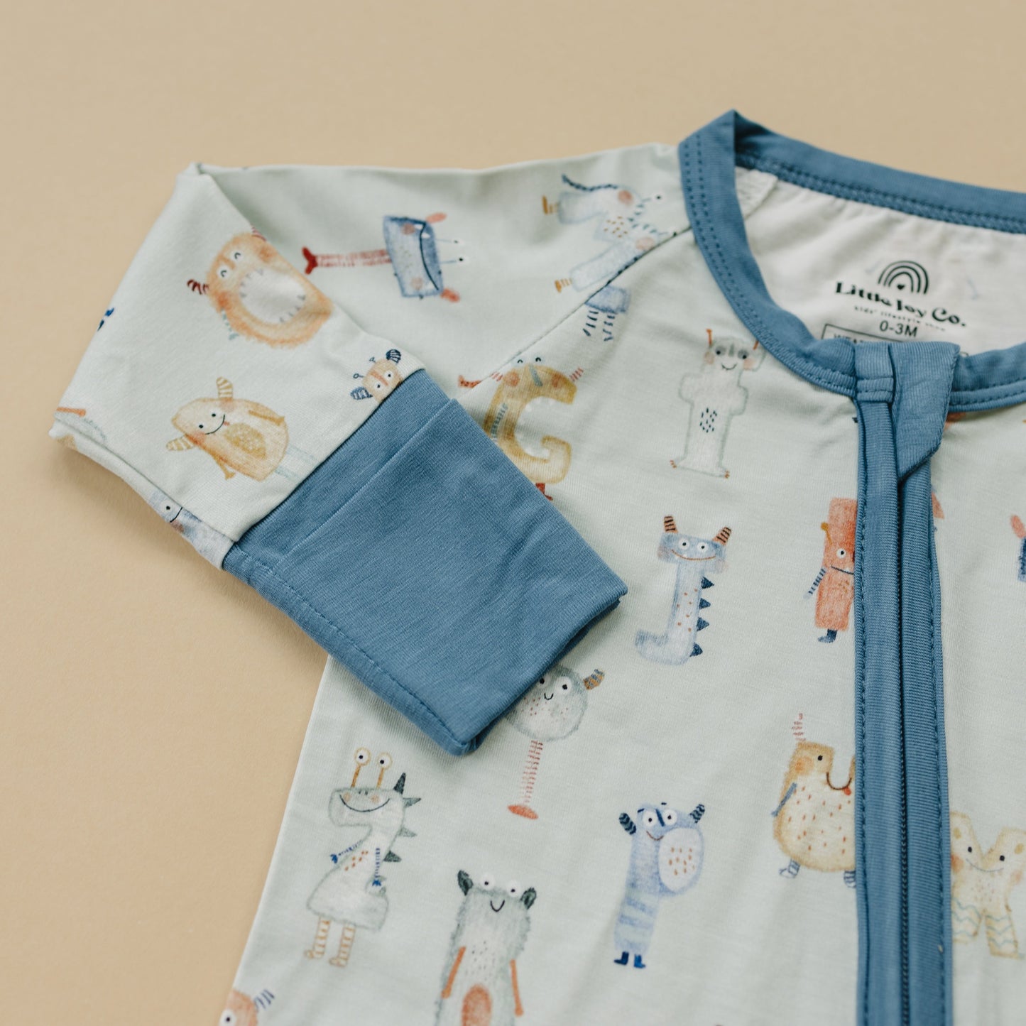 M is for Monsters Bamboo Zippy Pajamas Romper