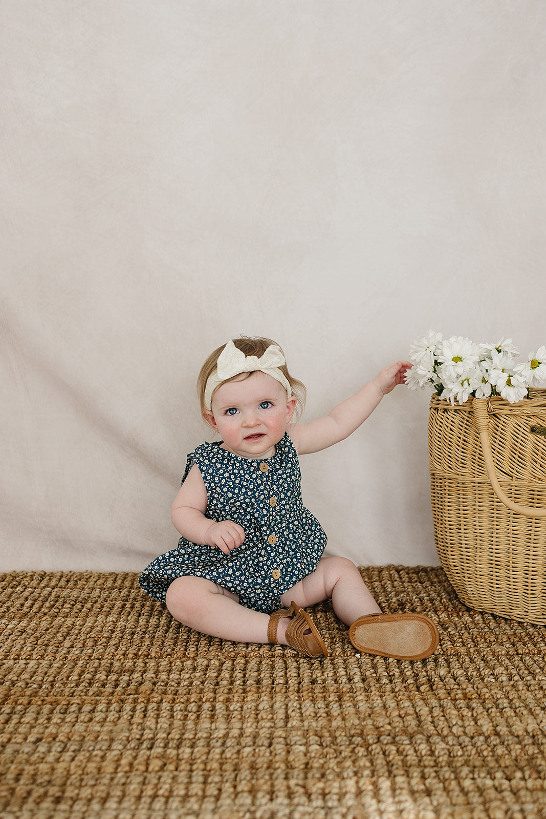 Navy Floral Tank Bubble Romper