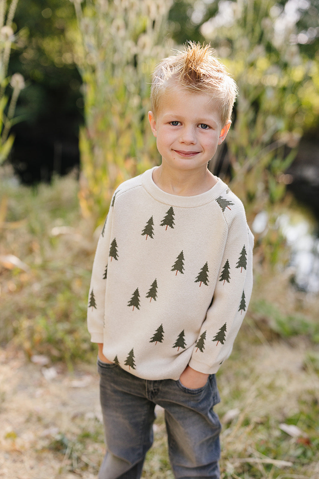 Pine Tree Knit Sweater Top