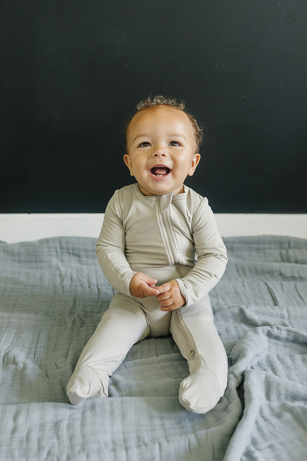 Dusty Blue Muslin Quilt Blanket