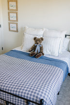 Vintage Plaid + Navy Plaid Twin Muslin Quilt Blanket