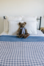 Vintage Plaid + Navy Plaid Twin Muslin Quilt Blanket
