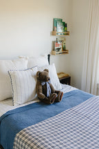 Vintage Plaid + Navy Plaid Twin Muslin Quilt Blanket