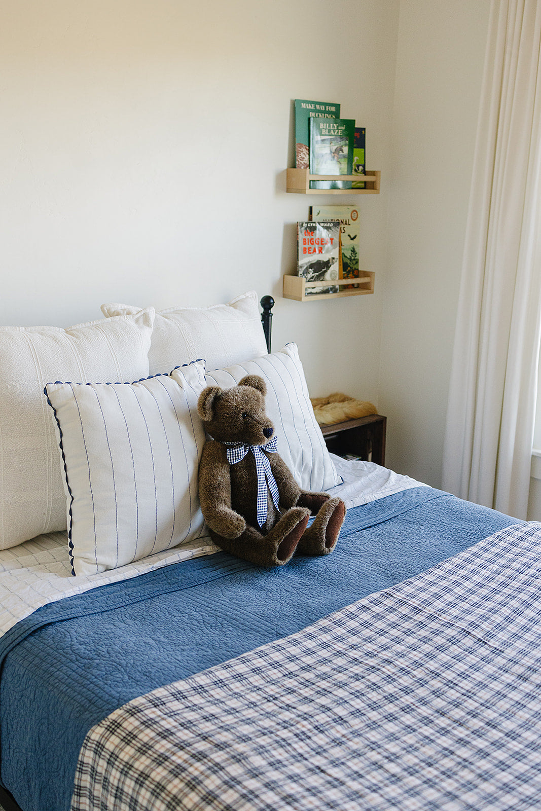 Vintage Plaid + Navy Plaid Twin Muslin Quilt Blanket