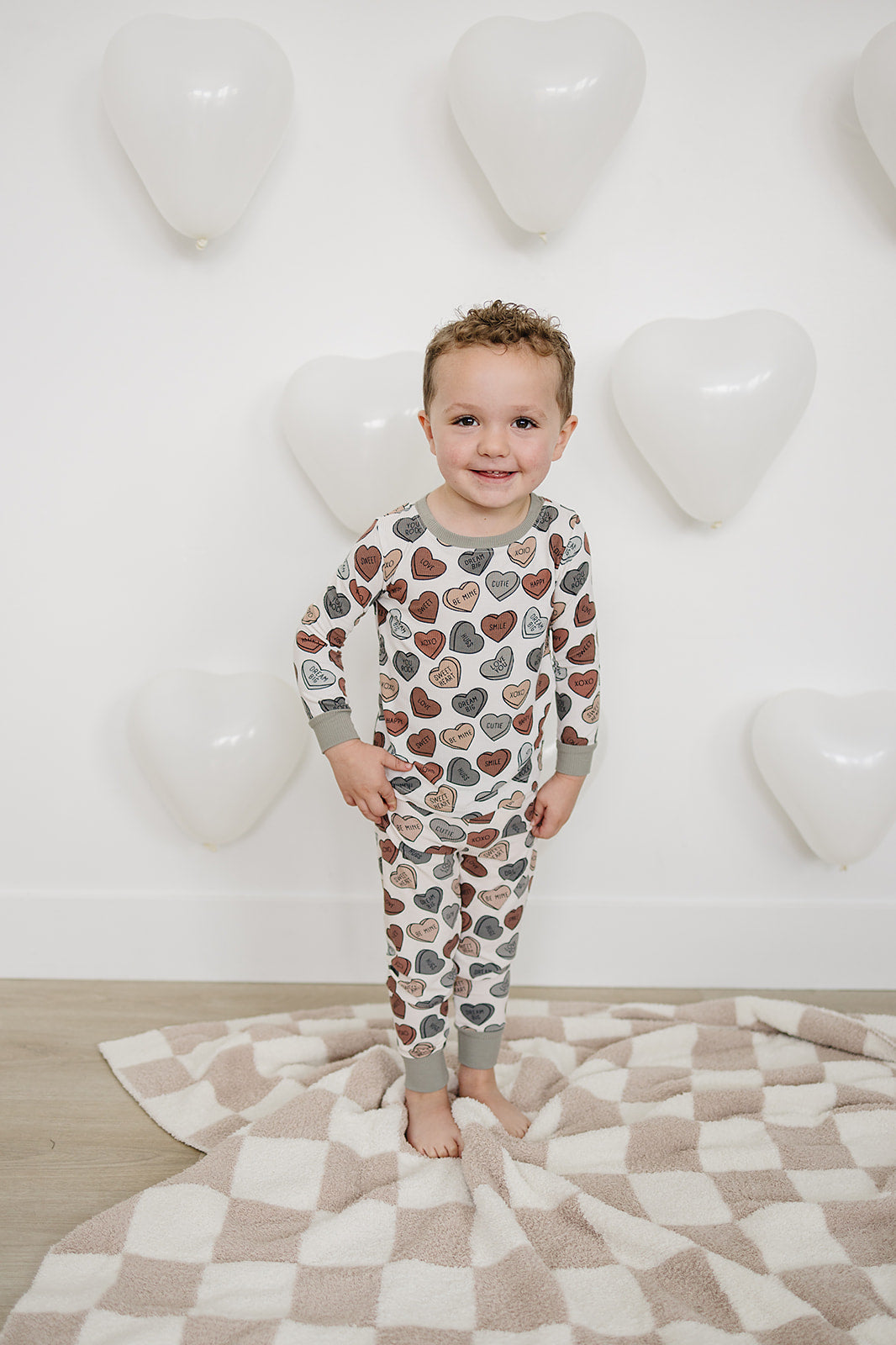 Conversation Hearts Ribbed Bamboo Cozy PJs