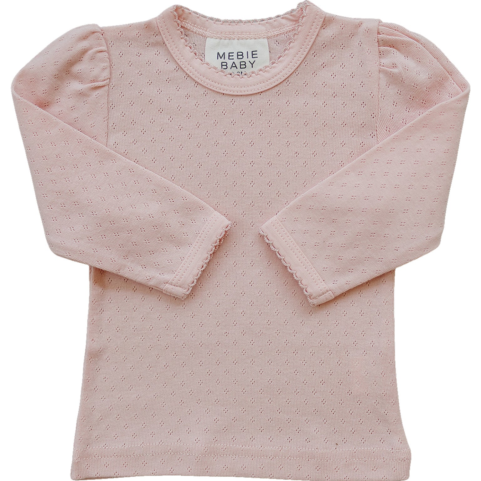 Pink Pointelle Long Sleeve Tee Top