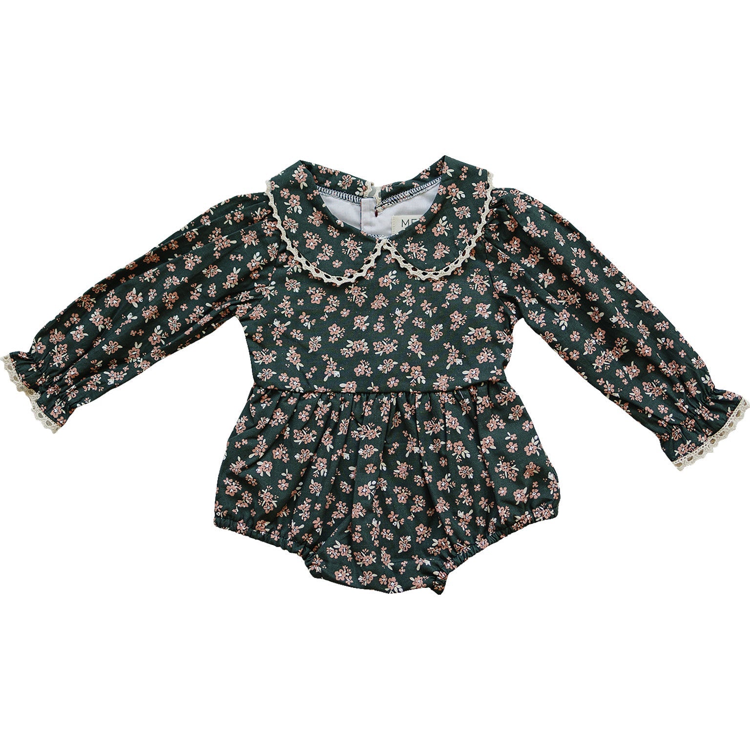 Olive Bloom Floral Bubble Romper