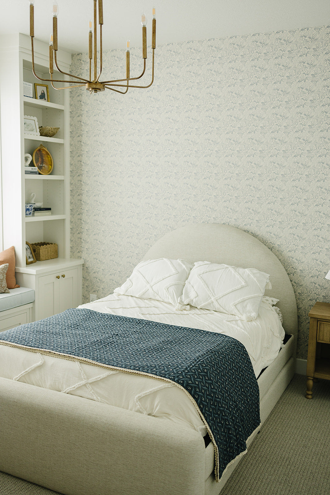 Navy Berry + Cream Berry Lace Twin Muslin Quilt Blanket