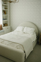 Navy Berry + Cream Berry Lace Twin Muslin Quilt Blanket