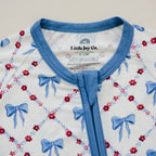 Red White & Bows Bamboo Zippy Pajamas Romper