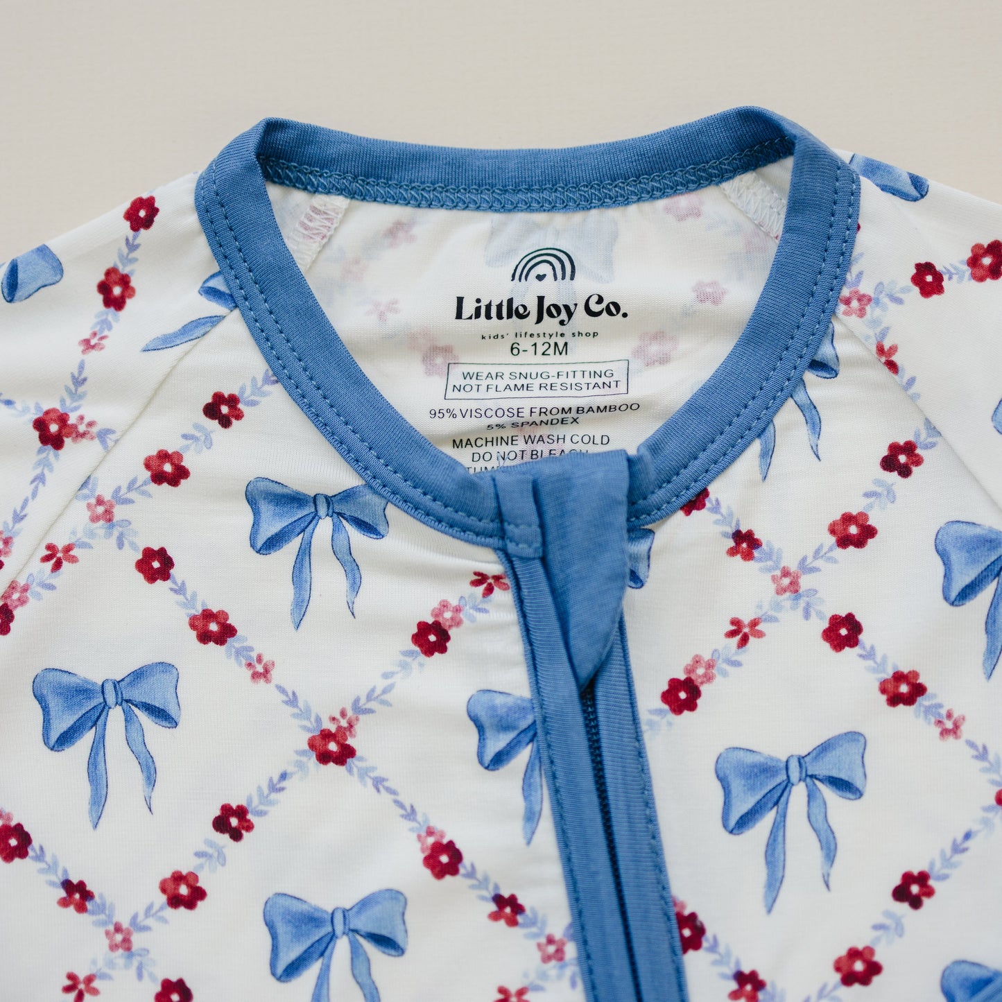 Red White & Bows Bamboo Zippy Pajamas Romper