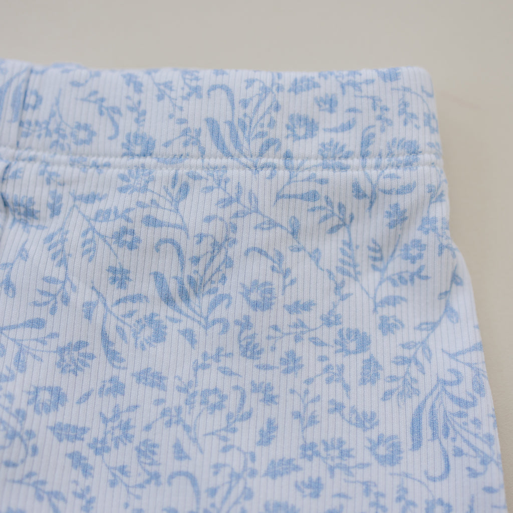 Blue Toile Applique Bow Sweatshirt Romper or Crewneck